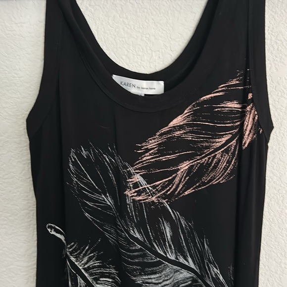 Black Feather Print summer dress by karen kane - Picture 4 of 9